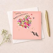 Anniversary Card - Balloon Of Hearts