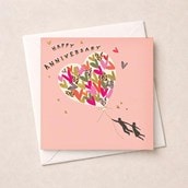 Anniversary Card - Balloon Of Hearts