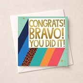 Congratulations Card - Bravo You Did It!
