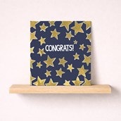 Congratulations Card - Gold Stars