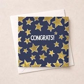 Congratulations Card - Gold Stars Congratulations Card - Gold Stars
