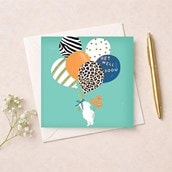 Get Well Soon Card - Bear With Balloons