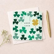 Good Luck Card - Four Leaf Clovers Good Luck Card - Four Leaf Clovers