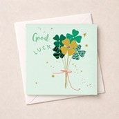 Good Luck Card - Four Leaf Clovers