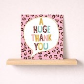 Thank You Card - Pink Leopard Print