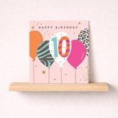 Age 10 Birthday Card - Birthday Balloons
