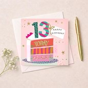 Age 13 Birthday Card - Slice Of Birthday Cake