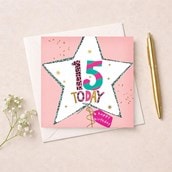 Age 15 Birthday Card - Star Balloon Age 15 Birthday Card - Star Balloon