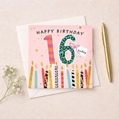 Age 16 Birthday Card - 16 Today Candles