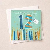 Age 12 Birthday Card - Birthday Candles