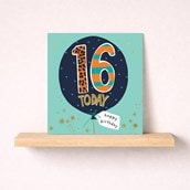 Age 16 Birthday Card - 16 Today Balloon Age 16 Birthday Card - 16 Today Balloon