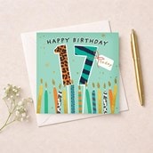 Age 17 Birthday Card - 17 Today Candles