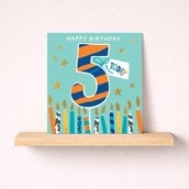 Age 5 Birthday Card - Blue Candles Age 5 Birthday Card - Blue Candles