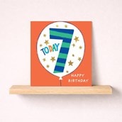 Age 7 Birthday Card - Orange 7 Today Balloon