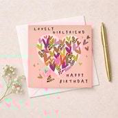 Girlfriend Birthday Card - Hearts