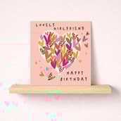 Girlfriend Birthday Card - Hearts