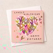Girlfriend Birthday Card - Hearts
