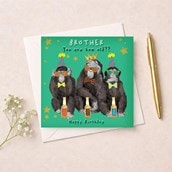 Brother Birthday Card - Chimps Brother Birthday Card - Chimps