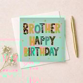 Brother Birthday Card - Words