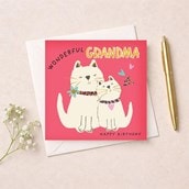 Grandma Birthday Card - Cats