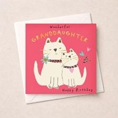 Granddaughter Birthday Card - Cats Granddaughter Birthday Card - Cats
