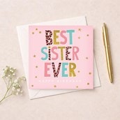 Sister Birthday Card - Words