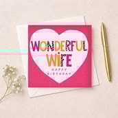 Wife Birthday Card - Heart Wife Birthday Card - Heart
