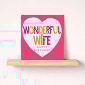 Wife Birthday Card - Heart Wife Birthday Card - Heart