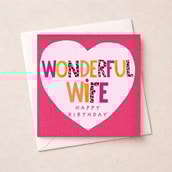 Wife Birthday Card - Heart Wife Birthday Card - Heart