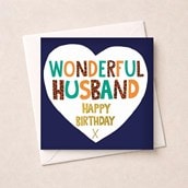 Husband Birthday Card - Heart Husband Birthday Card - Heart