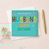 Husband Birthday Card - Words Husband Birthday Card - Words