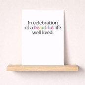 Birthday Card - In Celebration Of A Beautiful Life Well Lived