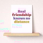 Friendship Card - Real Friendship Knows No Distance Friendship Card - Real Friendship Knows No Distance