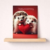Anniversary Card - Hedgehogs & Heart Anniversary Card - Hedgehogs & Heart