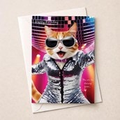 Birthday Card - Dancing Queen Cat Birthday Card - Dancing Queen Cat