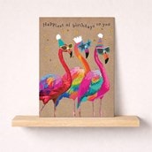 Birthday Card - Birthday Flamingos