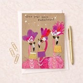 Birthday Card - Fancy Flamingos Birthday Card - Fancy Flamingos