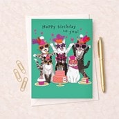 Birthday Card - Birthday Cats