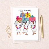 Birthday Card - Ducks With Presents