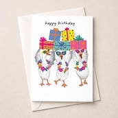 Birthday Card - Ducks With Presents