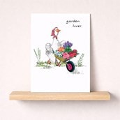 Open Card - Garden Lover Duck Open Card - Garden Lover Duck