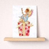 Open Card - Fairy On a Gift Open Card - Fairy On a Gift