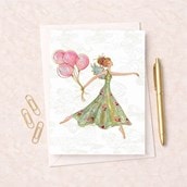Open Card - Fairy With Balloons