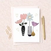 Open Card - Vases Of Flowers
