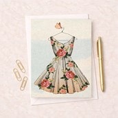 Open Card - Floral Dress Open Card - Floral Dress