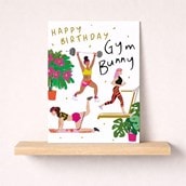 Birthday Card - Gym Bunny Birthday Card - Gym Bunny