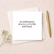 Birthday Card - In celebration of a beautiful life Birthday Card - In celebration of a beautiful life