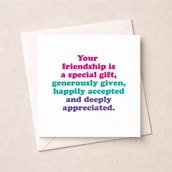 Friendship Card - Your Friendship Is A Special Gift