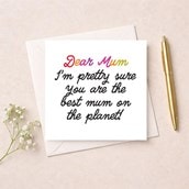 Just To Say Card - Dear Mum