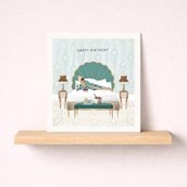 Birthday Card - Lady On Bed Birthday Card - Lady On Bed